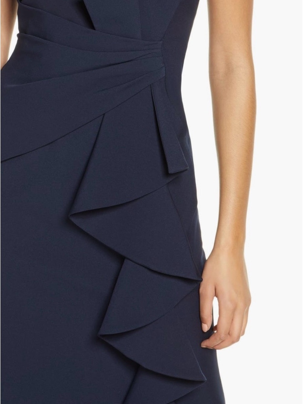 Eliza J Navy Sleeveless Ruffle-Accent Maxi Dress - Picture 5 of 14